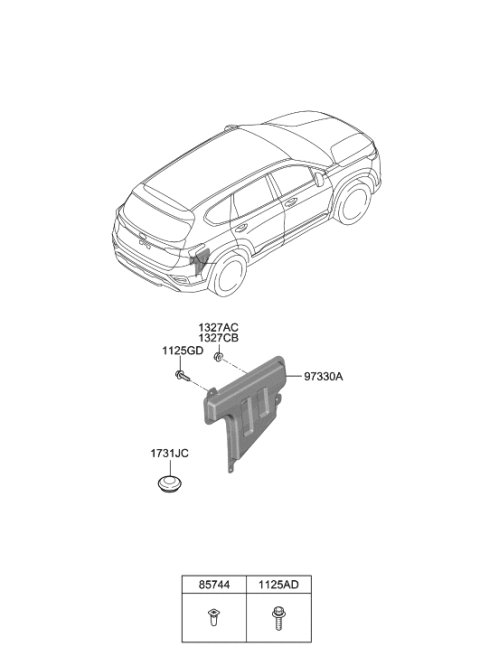 2020 Hyundai Santa Fe Cover Assembly-RR A/CON BLANKING Diagram for 97995-S1000
