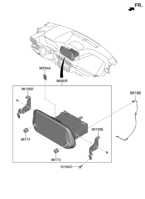 2020 Hyundai Santa Fe Bracket-Set MTG,LH Diagram for 96175-S1600