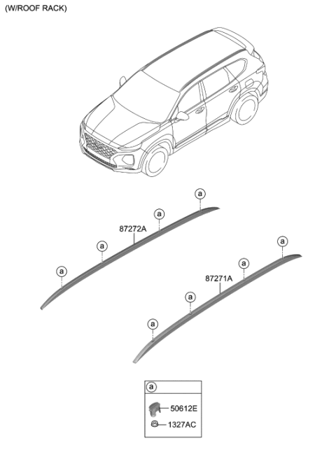 2020 Hyundai Santa Fe Roof Garnish & Rear Spoiler Diagram 2