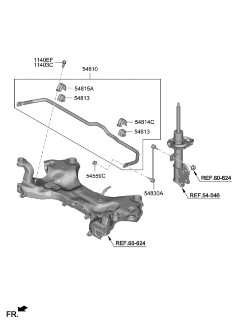 2020 Hyundai Santa Fe Bush-Stabilizer Bar Diagram for 54813-B8000