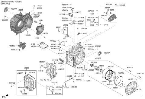 2019 Hyundai Santa Fe Auto Transmission Case Diagram 3