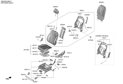 2019 Hyundai Santa Fe Heater-Front Seat Cushion Diagram for 88170-S2000