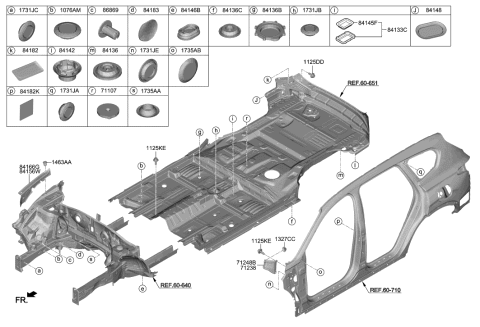 2020 Hyundai Santa Fe EXTENTION Assembly-COWL Side MTG,R Diagram for 71247-S1000