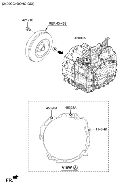 2019 Hyundai Santa Fe Ata & TQ/CONV Assembly Diagram for 45000-4GAP0