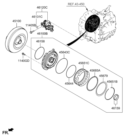 2020 Hyundai Santa Fe Converter Assembly-Torque Diagram for 45100-4G620