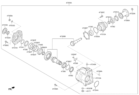 2021 Hyundai Ioniq Transfer Assy Diagram for 47300-4G130