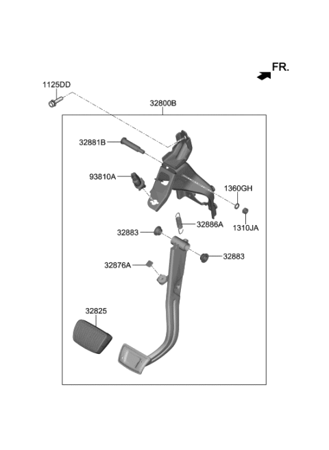 2019 Hyundai Santa Fe Pedal Assembly-Brake Diagram for 32800-S1100