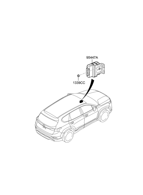 2020 Hyundai Santa Fe ECU-4WD Diagram for 95447-4G200