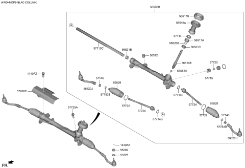 2020 Hyundai Santa Fe End Assembly-Tie Rod,RH Diagram for 56825-M5000