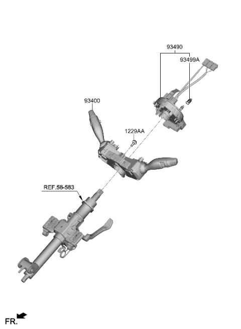 2020 Hyundai Santa Fe Switch Assembly-Multifunction Diagram for 93400-S1750