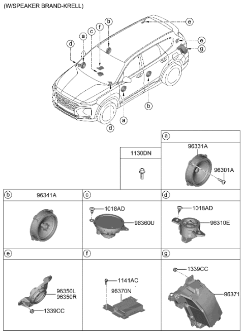 2020 Hyundai Santa Fe Speaker Diagram 2