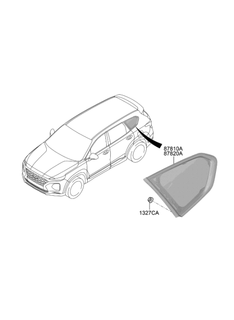 2019 Hyundai Santa Fe Quarter Window Diagram