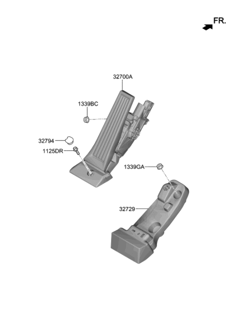 2020 Hyundai Santa Fe Bracket-Pedal MTG Diagram for 32728-C5100