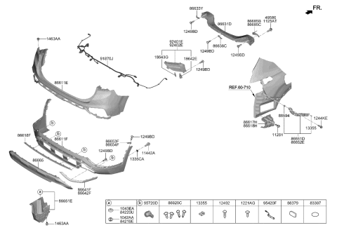 2019 Hyundai Santa Fe Piece-RR Bumper LWR Diagram for 86699-S2000