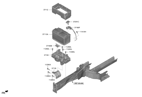 2020 Hyundai Santa Fe Battery Assembly Diagram for 37110-C2802