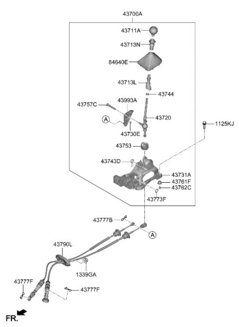 2023 Hyundai Elantra N LEVER-SELECTOR Diagram for 43730-IB100