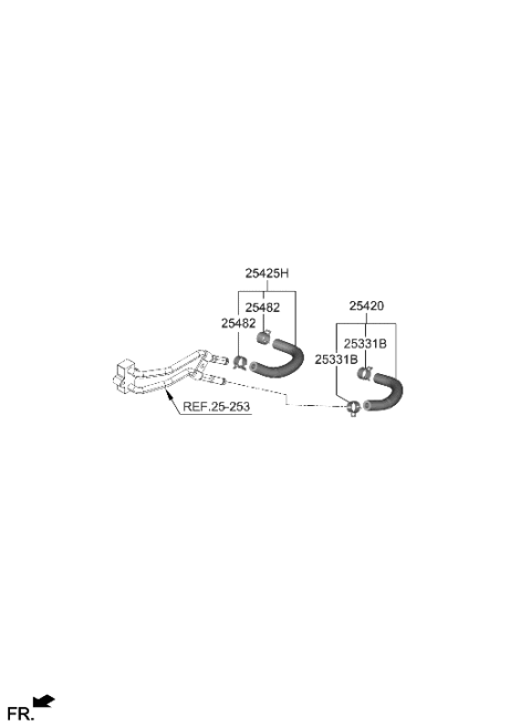 2023 Hyundai Elantra N HOSE ASSY-ATM OIL COOLING Diagram for 25420-S0500