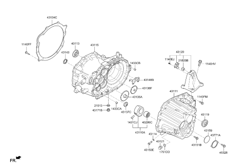 2017 Hyundai Accent BRACKET-TRANSAXLE MTG Diagram for 43120-24AN0