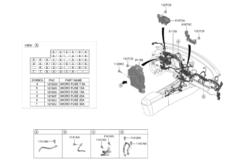 2017 Hyundai Accent JUNCTION BOX ASSY-I/PNL Diagram for 91950-IB070