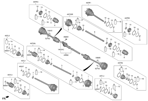 2022 Hyundai Elantra N BOOT KIT-DIFF SIDE,LH Diagram for 497L5-IB000