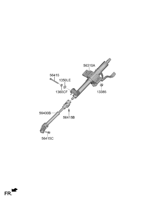 2022 Hyundai Elantra N Steering Column & Shaft Diagram