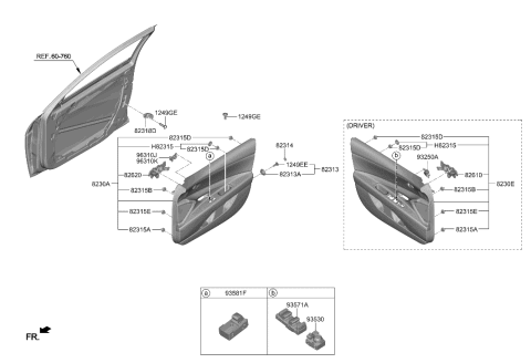 2022 Hyundai Elantra N Front Door Trim Diagram