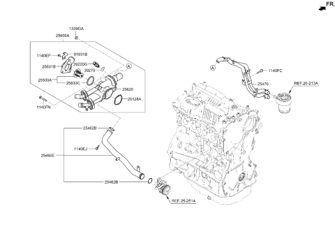 2022 Hyundai Elantra N Coolant Pipe & Hose Diagram