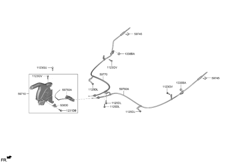 2022 Hyundai Elantra N CABLE ASSY-PARKING BRAKE,LH Diagram for 59760-IB000