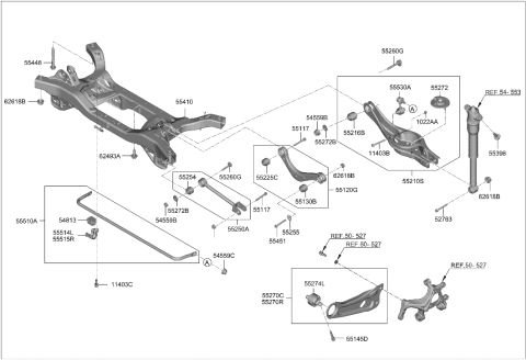 2022 Hyundai Elantra N CROSSMEMBER-RR Diagram for 55410-IB000
