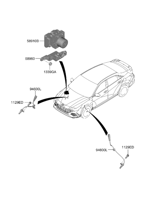 2023 Hyundai Elantra N Hydraulic Module Diagram
