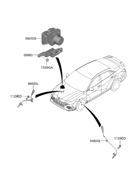 2022 Hyundai Elantra N HYDRAULIC UNIT ASSY Diagram for 58910-IB000