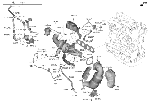 2023 Hyundai Elantra N CASE ASSY-CATALYST Diagram for 28530-2GLB0