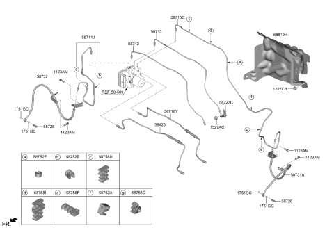 2023 Hyundai Elantra N HOSE-BRAKE FRONT,LH Diagram for 58731-IB000