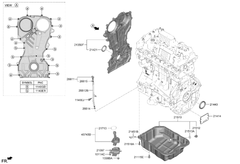 2022 Hyundai Elantra N COVER ASSY-TIMING CHAIN Diagram for 21350-2GGA1
