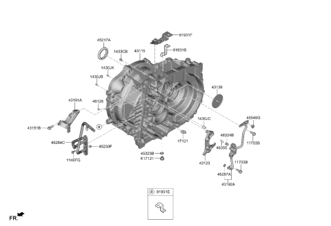 2016 Hyundai Accent Housing-Clutch Diagram for 43115-2N010