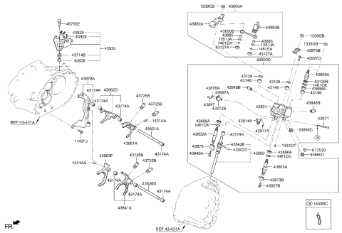 2023 Hyundai Elantra N Gear Shift Control-Manual Diagram 1
