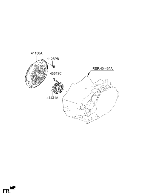 2022 Hyundai Elantra N Clutch & Release Fork Diagram 1