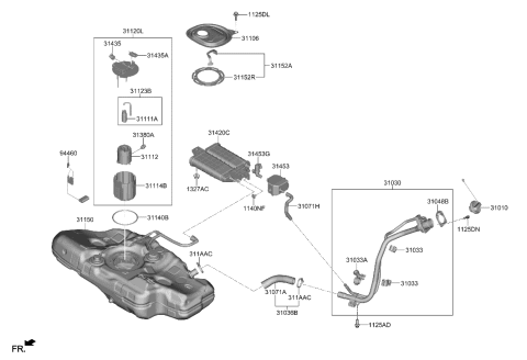 2022 Hyundai Elantra N Hose-Fuel Filler Diagram for 31036-AA500
