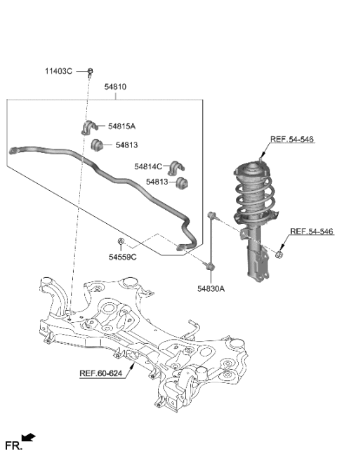 2022 Hyundai Elantra N BAR ASSY-FR STABILIZER Diagram for 54810-IB000