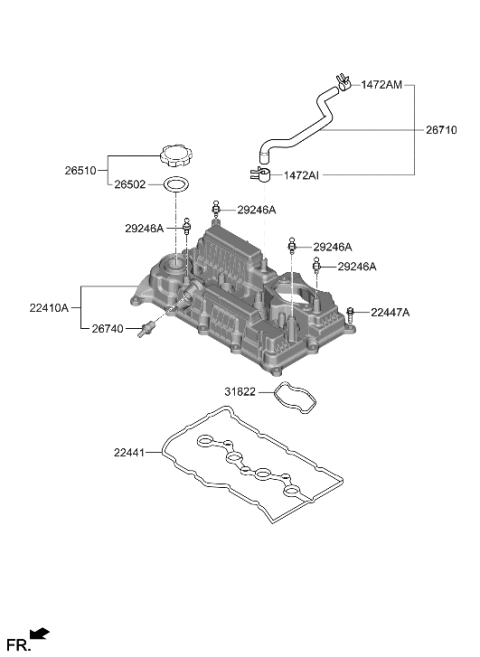 2023 Hyundai Elantra N Rocker Cover Diagram