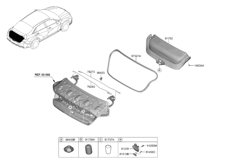 2023 Hyundai Elantra N Trunk Lid Trim Diagram