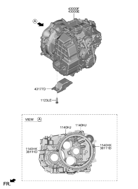 2022 Hyundai Elantra N TRANSMISSION ASSY-MANUAL Diagram for 43000-24CK0