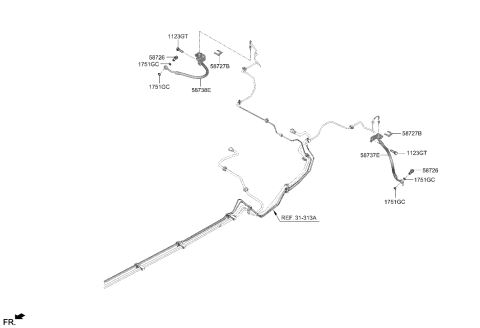 2023 Hyundai Elantra N Brake Fluid Line Diagram 2