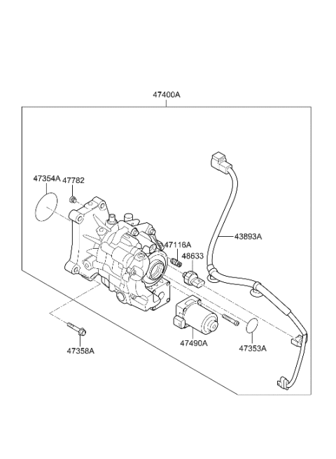 2023 Hyundai Elantra N E-LSD Assembly Diagram for 47400-24100