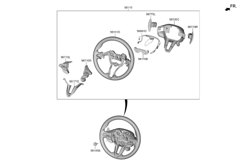 2023 Hyundai Elantra N WHEEL ASSY-STEERING Diagram for 56100-IB020-YPN