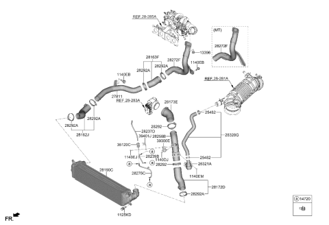 2022 Hyundai Elantra N Turbocharger & Intercooler Diagram