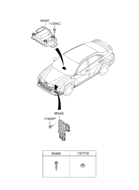 2023 Hyundai Elantra N ECU-ELSD Diagram for 95447-24AF0