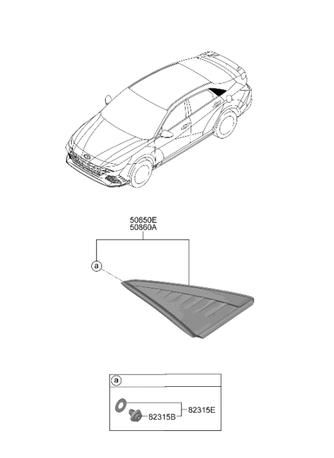 2023 Hyundai Elantra N Quarter Window Diagram