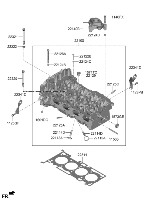 2023 Hyundai Elantra N Bracket Assembly-Fuel Pump Diagram for 22140-2GTB0