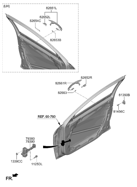 2023 Hyundai Elantra N Front Door Locking Diagram